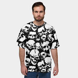Футболка оверсайз мужская Черепа ужаса, цвет: 3D-принт — фото 2