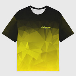 Мужская футболка оверсайз Cyberpunk 2077: Yellow Poly