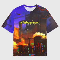 Мужская футболка оверсайз Cyberpunk 2077: Night City