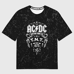 Футболка оверсайз мужская AC/DC: Run For Your Life, цвет: 3D-принт