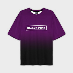 Мужская футболка оверсайз Black Pink: Violet Gradient