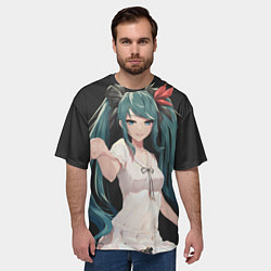 Футболка оверсайз мужская Hatsune Miku, цвет: 3D-принт — фото 2