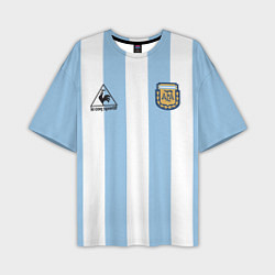 Футболка оверсайз мужская Марадона Аргентина ретро, цвет: 3D-принт