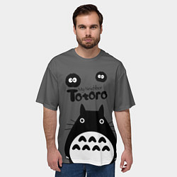Футболка оверсайз мужская Тоторо рядом, цвет: 3D-принт — фото 2