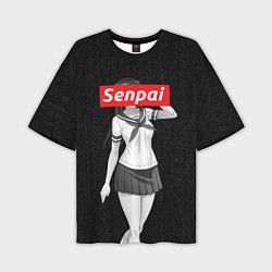 Мужская футболка оверсайз Senpai: School Girl