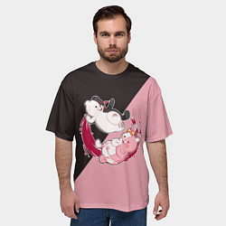 Футболка оверсайз мужская MONOKUMA X MONOMI, цвет: 3D-принт — фото 2