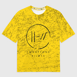 Футболка оверсайз мужская 21 Pilots: Yellow Grunge, цвет: 3D-принт
