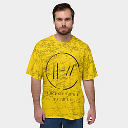 Футболка оверсайз мужская 21 Pilots: Yellow Grunge, цвет: 3D-принт — фото 2