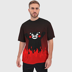 Футболка оверсайз мужская Kumamon: Hell Flame, цвет: 3D-принт — фото 2