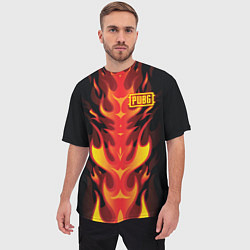 Футболка оверсайз мужская PUBG: Hell Flame, цвет: 3D-принт — фото 2