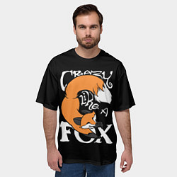 Футболка оверсайз мужская Crazy Like a Fox, цвет: 3D-принт — фото 2