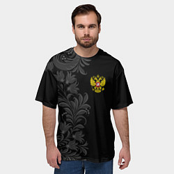 Футболка оверсайз мужская Герб России и орнамент, цвет: 3D-принт — фото 2