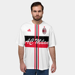Футболка оверсайз мужская AC Milan: White Form, цвет: 3D-принт — фото 2
