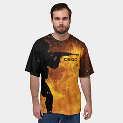 Футболка оверсайз мужская CS:GO Dark Fire, цвет: 3D-принт — фото 2
