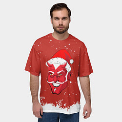Футболка оверсайз мужская Сатана Санта, цвет: 3D-принт — фото 2