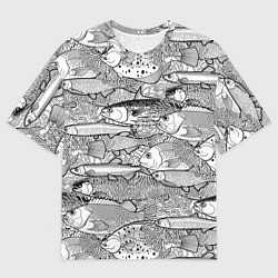 Мужская футболка оверсайз Рыбы графика