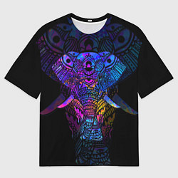 Футболка оверсайз мужская Слон орнамент, цвет: 3D-принт