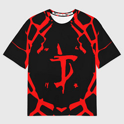 Мужская футболка оверсайз DOOM: Red Slayer