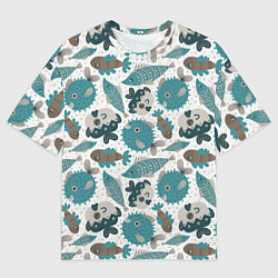 Мужская футболка оверсайз Экзотическая рыба морей