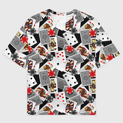 Мужская футболка оверсайз Игральные карты и фишки