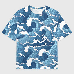Мужская футболка оверсайз Морские волны графика