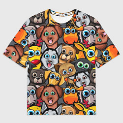 Футболка оверсайз мужская Веселые собаки, цвет: 3D-принт