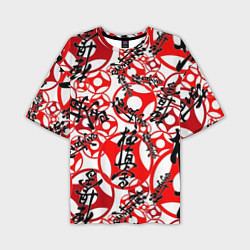 Мужская футболка оверсайз Каратэ киокушинкай - эмблемы