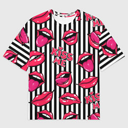 Футболка оверсайз мужская Kiss Me - pattern, цвет: 3D-принт