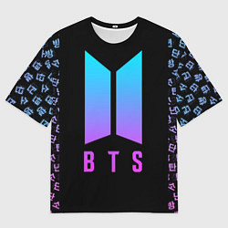 Футболка оверсайз мужская BTS: Neon Night, цвет: 3D-принт