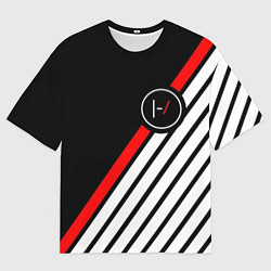 Мужская футболка оверсайз 21 Pilots: Black Logo