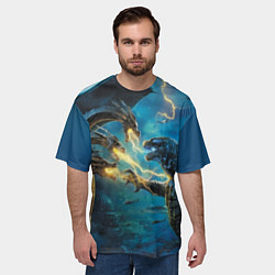 Футболка оверсайз мужская Godzilla Rage, цвет: 3D-принт — фото 2