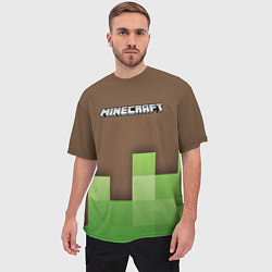 Футболка оверсайз мужская Minecraft - Логотип, цвет: 3D-принт — фото 2