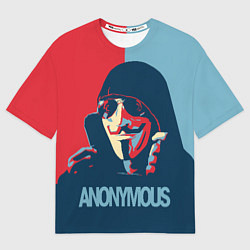 Футболка оверсайз мужская Anonymous поп арт мем, цвет: 3D-принт