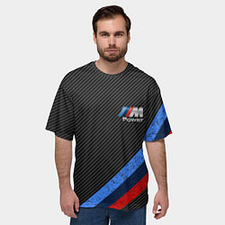Футболка оверсайз мужская BMW КАРБОН, цвет: 3D-принт — фото 2