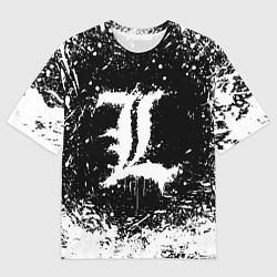 Мужская футболка оверсайз L letter кляксы