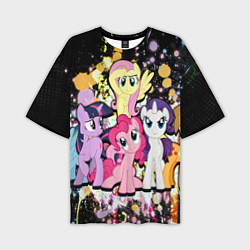 Футболка оверсайз мужская My little pony band, цвет: 3D-принт