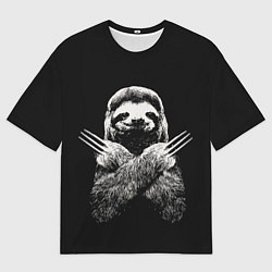 Футболка оверсайз мужская Ленивец росомаха, цвет: 3D-принт