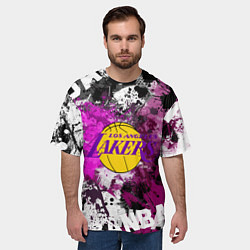 Футболка оверсайз мужская Лос-Анджелес Лейкерс, Los Angeles Lakers, цвет: 3D-принт — фото 2