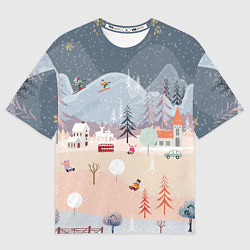 Мужская футболка оверсайз Новогодние каникулы