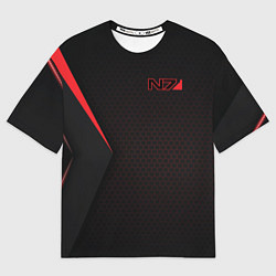 Мужская футболка оверсайз Mass Effect N7