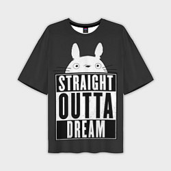 Футболка оверсайз мужская Тоторо Straight outta dream, цвет: 3D-принт