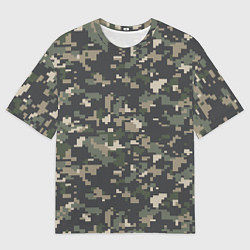 Мужская футболка оверсайз Пиксельный камуфляж