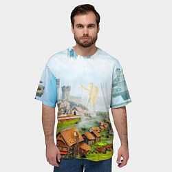 Футболка оверсайз мужская ГЕРОИ МЕЧА И МАГИИ, цвет: 3D-принт — фото 2