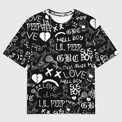 Мужская футболка оверсайз LIL PEEP LOGOBOMBING