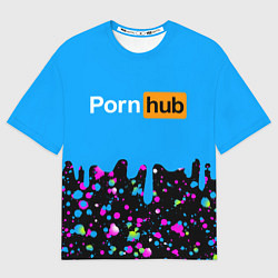 Футболка оверсайз мужская PornHub, цвет: 3D-принт