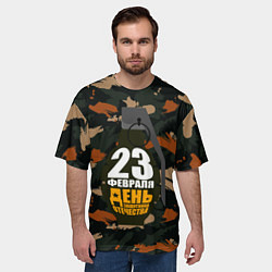 Футболка оверсайз мужская С 23 февраля граната, цвет: 3D-принт — фото 2
