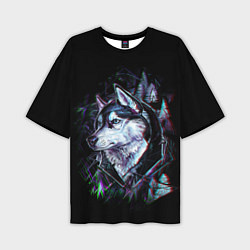 Мужская футболка оверсайз Волк