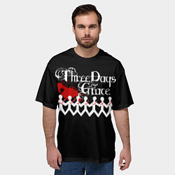 Футболка оверсайз мужская Three days grace, цвет: 3D-принт — фото 2