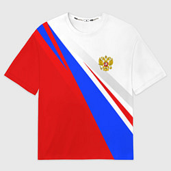 Футболка оверсайз мужская Россия, цвет: 3D-принт