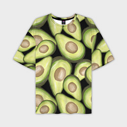 Мужская футболка оверсайз Avocado background